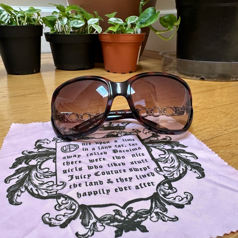 Juicy Couture Brown Sunglasses with Chain Detail